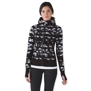 Lululemon Scuba Hoodie in Dream Rose Stripe Neutral Blush Black Size 2